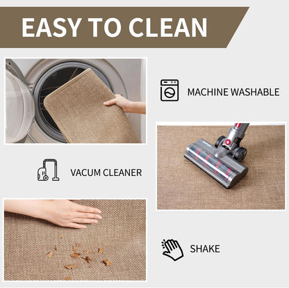 Brown Bath Mat Bathroom Rugs, Ultra Thin Bath Mats Fit Under Door Bathroom Floor, Super Absorbent Quick Dry Machine Washable Bath Rug Shower Mat, Non Slip Rubber Backing, 24" x 35"