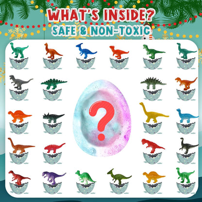 Bath Bombs for Kids with Dinosaur Toys Inside, 9 Pack Natural and Organic Dinosaur Bath Bombs Bubble Bath Gift Set, Stocking Stuffers for Kids, Perfect Christmas Birthday Gifts for Kid 3-12