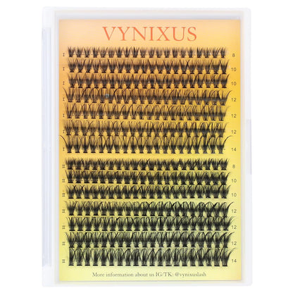 Lash Clusters 280pcs Individual Lashes Mixed Tray Eyelash Clusters VYNIXUS Cluster Eyelash Extensions Natural Cluster Lashes Soft (30D/40D-0.07D-Mix8-14)