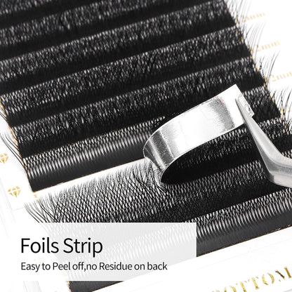 Lash Extensions Double Tips 3D Eyelash Extensions W Shape 0.07mm Thickness C Curl Mix 8-15mm Premade Fans Easy Fan Volume Matte Black Crisscross Eyelashes(W-3D-Double Tips-0.07-C,8-15mm Mix)