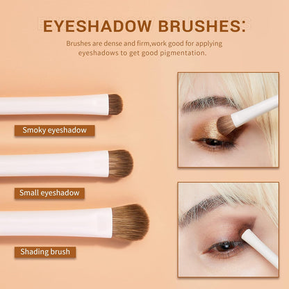 Jessup Precision Makeup Brushes 10Pcs Eye Makeup Brush Set Premium Synthetic Eyeshadow Concealer Eyeliner Eyebrow Blending Highlight Brush, Light Grey T330