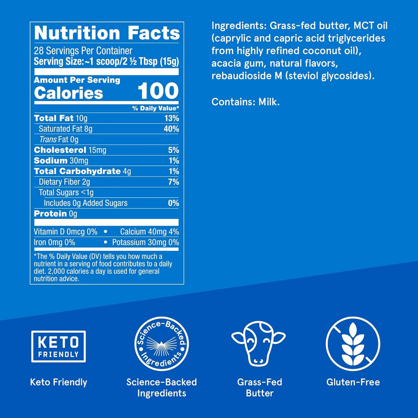 Bulletproof French Vanilla Creamer, 14.8 Ounces, Keto Coffee Creamer with MCT Oil and Grass-Fed Butter