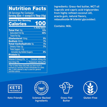 Bulletproof French Vanilla Creamer, 14.8 Ounces, Keto Coffee Creamer with MCT Oil and Grass-Fed Butter