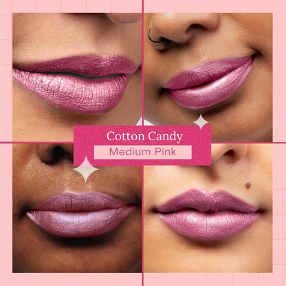 Aromi Metallic Liquid Lipstick | Long-Lasting, Light Pink Lip Color with Shimmery Finish, Vegan & Cruelty-free, Waterproof (Cotton Candy)