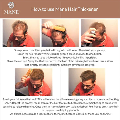 MANE Hair Thickening Fiber Spray (200 ml, Auburn)