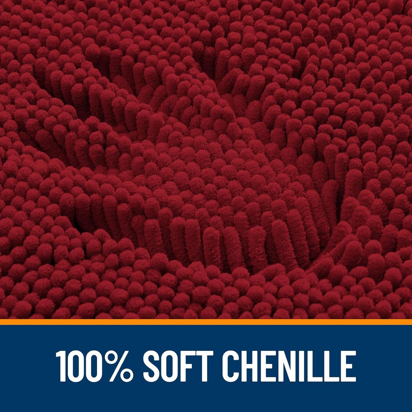 OLANLY Bathroom Rugs 30x20, Extra Soft Absorbent Chenille Bath Rugs, Rubber Backing Quick Dry, Machine Washable Bath Mats for Bathroom Floor, Tub and Shower, Home Decor Accessories, Red