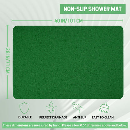 Non-Slip Bathtub Mat, Anti Slip Shower Mat, Fast Drying Bathtub Mats, Foot Scrubber Mat, Anti Slip Mat for Tub, Floor, Bathroom, Kitchen, Home, Hotel (Dark Green 40"×28")