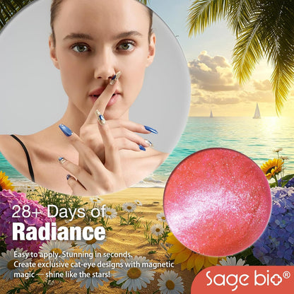 Cat Eye Gel Nail Polish, 15ml Magnetic Gel, High-Gloss Finish, Long-Lasting, DIY Manicure Kit with Magnet Stick, Stunning 3D Magnetic Effect, 02