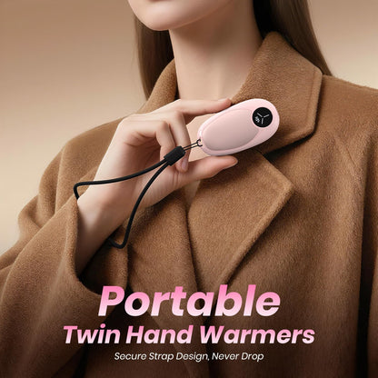 Hand Warmers Rechargeable 2 Pack Electric Hand Warmer Magnetic, Ultrathin Portable Handwarmers Gifts for Men Women Christmas Hiking Golf Hunting Accessories (Black)