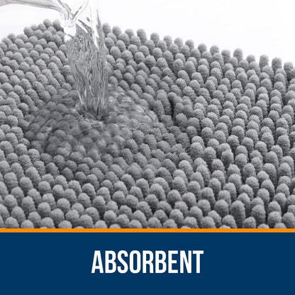 OLANLY Toilet Rugs U-Shaped 20x20, Extra Soft Absorbent Chenille Contour Bathroom Rugs for Toilet, Dry Quickly, Machine Washable, Non-Slip Bath Mat, Grey