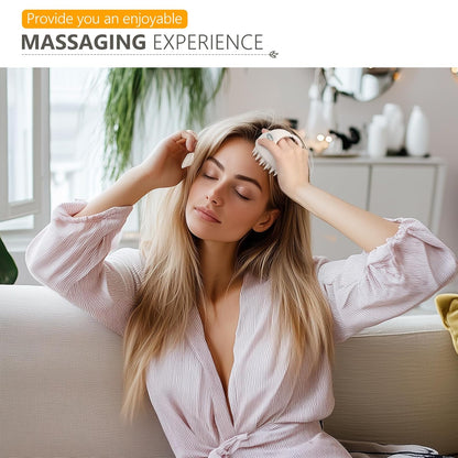 Sndyi Soft Silicone Scalp Massager for Dandruff Removal and Hair Growth - Wet Dry Scalp Exfoliator Brush for Scalp Care - Beige