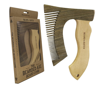 THE BEARDED AXE BEARD COMB | Original | Green Sandalwood/Boxwood | Artisan Crafted & Handmade