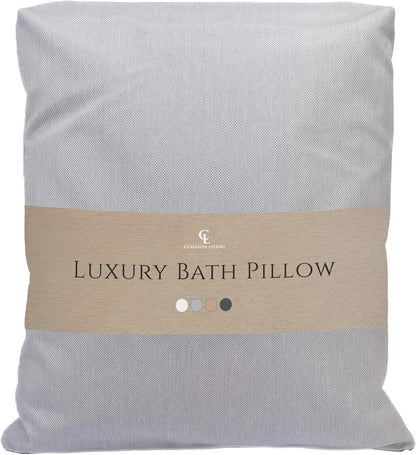 Luxury Bath Pillow for Tub - Thick and Comfortable Bathtub Pillow Support for Head and Neck and Back - Washable Quick-Drying Bath Pillows - Bath Cushion for Home Spa - Fits Any Bathtub - Light Gray