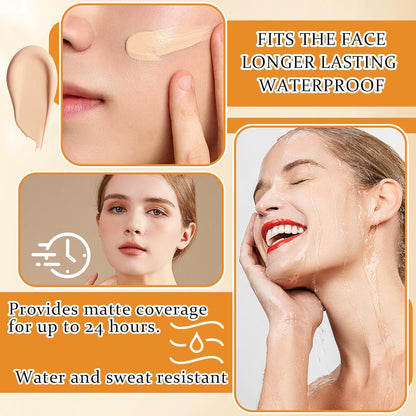 2Pcs Mushroom Head Air Cushion CC Cream Foundation Makeup,Moisturizing BB Cream Face Makeup Liquid Foundation,Long Lasting Full Coverage Concealer for All Skin Types（Natural）D