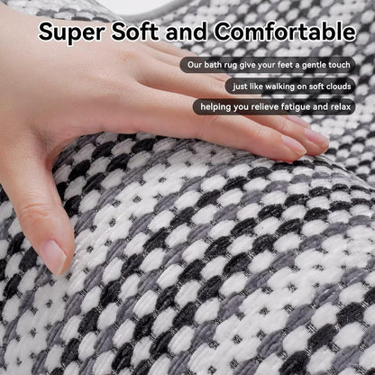 Super Absorbent Non Slip Bath Mats for Bathroom,FloorShower,Sink.Machine Washable Bathroom Rugs,Rubber Backed Bathroom Mats,Ultra Soft(Black 16x24)