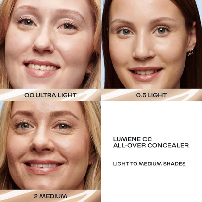 Lumene Under Eye Concealer - CC All-Over Hydrating Concealer with Medium Coverage - Multi-Tasking Under Eye Makeup Infused with Hyaluronic Acid with a Skin-Like Finish - 2 Medium (0.3 fl oz)