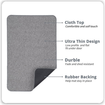 Bathroom Rugs Set 2 Pieces,Thin Bathroom Mats,Toilet Rugs,Quick Dry,Non-Slip,Machine Washable,Low Pile,Absorbent Bath Mats,Shower,Sink,Home Decor Accessories.Grey,1'5"x2'3"+1'8"x2" U Shape