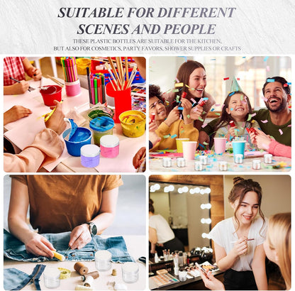 SATINIOR 36 Pieces 1 oz Plastic Jars with Lids Wide Mouth Airtight Reusable Container Acrylic Cosmetic Small Jars for Lotions Ointments Travel Toiletries Creams Make up Storage(Clear)