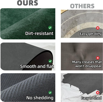 Bathroom Mat Quick Dry, Bathroom Rugs Non Slip Washable Thin Absorbent Bath Mat Fits Under Door Bathroom Floor Mat Perfect for Bath, Shower, or Sink 20"x30" Dark Green