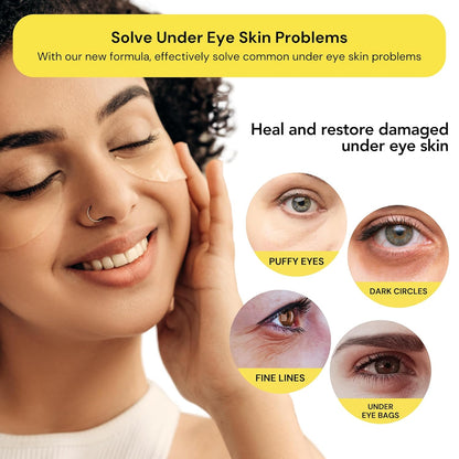 Under Eye Patches - 60 Pcs - Anti-Aging Collagen Eye Mask for Dark Circles, Puffiness & Wrinkles, Refreshes Skin