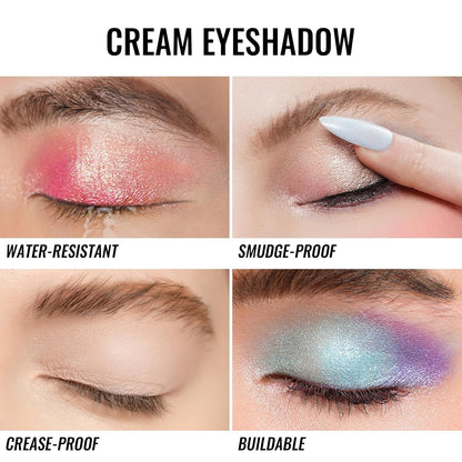 Oulac White Matte Eyeshadow 3-in-1 Eyeshadow Eye Primer&Eyeliner Highly Pigmented Waterproof Smudge-proof Long Lasting Wear Smooth&Blendable Formula for Natural Look,Vegan & Cruelty-Free CM10