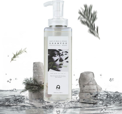 Makeup Brush Cleaner, Tea Tree Oil, Shampoo for Sponges & Puffs, Deep Cleaning, Antibacterial, Conditions Bristles, Gentle, Vegan & Cruelty-Free, Large Value Size, 25.36 fl oz