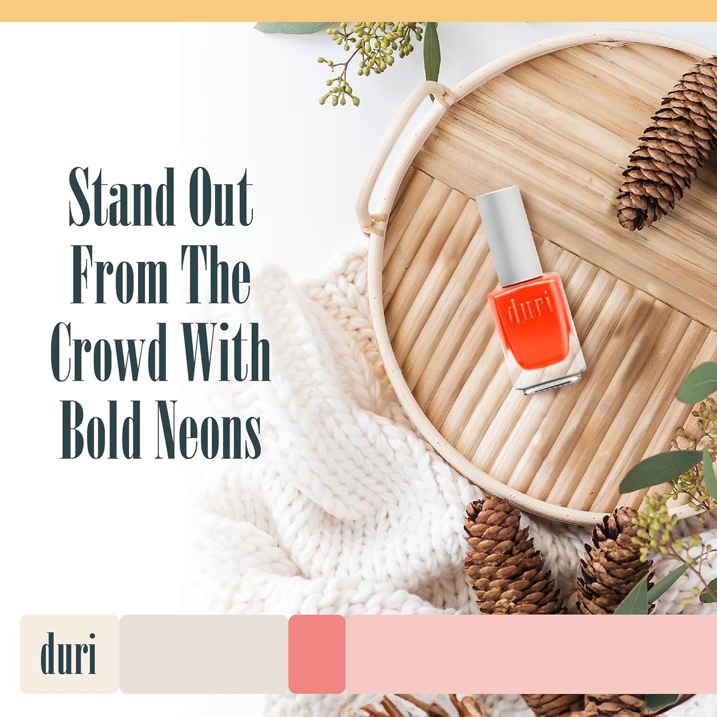 duri 153N Bedeviled Nail Polish, Neon Orange, Matte Finish, Fast Drying, Lasting, 0.45 Fl Oz