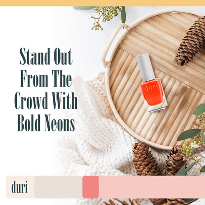 duri 153N Bedeviled Nail Polish, Neon Orange, Matte Finish, Fast Drying, Lasting, 0.45 Fl Oz