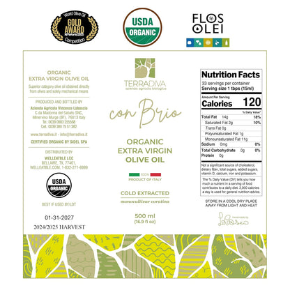 WellEatable Ultra High +1,500 mg/kg Polyphenol Rich Olive Oil, 2025 NYIOOC Gold, Early Harvest, Organic Extra Virgin Olive Oil from Italy, Lab Tested, Cold Extracted for Phenolic Shot, 16.9 fl oz