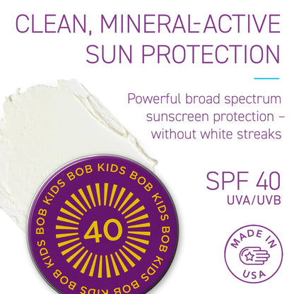 BOB KIDS Duo Pack SPF Sun Protection, SPF 30 Mineral Powder Sunscreen & SPF 40 Kids Sun Protection Balm, Broad Spectrum, Fragrance Free, Water Resistant