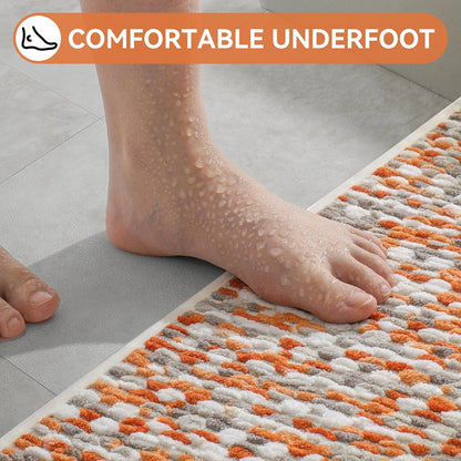 Bathroom Rugs Non Slip, Super Absorbent Quick Dry Bath Mat, Rubber Backing Ultra Thin Fit Under Door Bathroom Floor Shower Mat