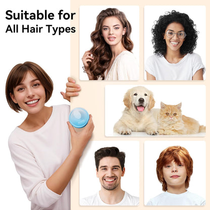 HEETA Scalp Massager Hair Growth, Soft Silicone Scalp Scrubber Shampoo Brush for Exfoliation, Dandruff Removal Head Massage Stress Relax, Wet & Dry Use for Thick Thin Curly Hair Care, Gradient Blue