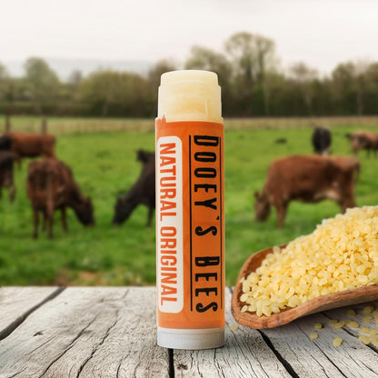 Dooey's Bees All Natural Handmade Beeswax Based 3 Ingredient Lip Balm, 4 Count (4 - Pack, Natural Original)