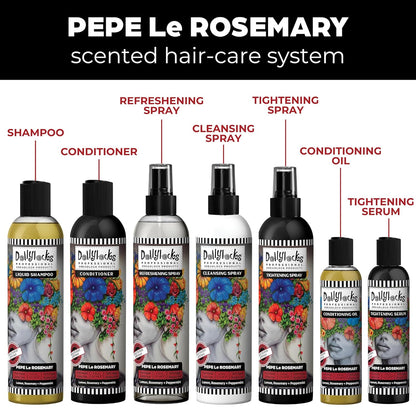 Dollylocks Dreadlock Tightening Spray for Locs - Pepe Le Rosemary, Lemon Rosemary Peppermint - Strengthen, Tame Frizzy Dreads, Residue-free for Loose Hair, 8oz
