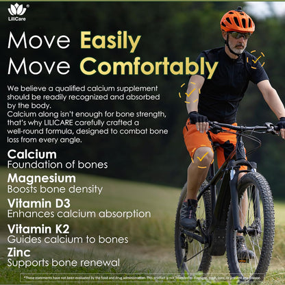 Plant Based Calcium Gummies 600mg with Vitamin D3 K2, Magnesium, Zinc for Bone Strength, Sugar Free Calcium Supplements for Women & Men (Certified Vegan) from Sustainably Organic Red Algae - 60 Counts