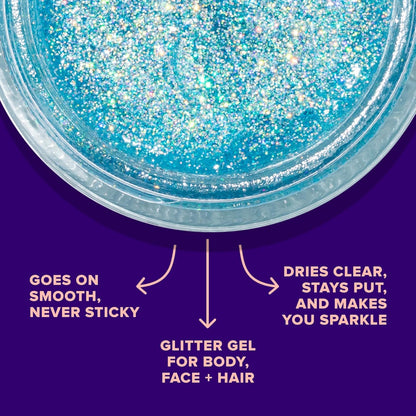 UNICORN SNOT Holographic Face Glitter & Body Glitter Gel: Glitter Makeup, Festival Rave and Anime Cosplay, Halloween Costume Makeup - Vegan & Cruelty Free, 1.7 oz 3-Pack (Disco/UV/Sky)