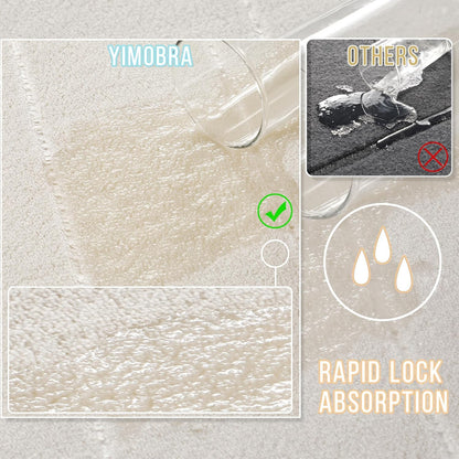 Yimobra Bathroom Runner 55"x24", Non Slip Memory Foam Bath Mat, Super Soft Water Absorbent Hallway Carpet, Machine Washable Rug for Vanity Tub Shower, Cream