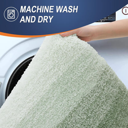 OLANLY Bathroom Runner Rugs 59x24, Extra Soft Absorbent Microfiber Bath Rugs, Rubber Backing, Quick Dry, Washable Bath Mats for Bathroom Floor, Tub and Shower, Home Decor Accessories, Sage Green