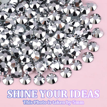 25000Pcs Resin Rhinestones with Tweezers for Crafting, Silver 2-6mm Mixed Sizes Non Hotfix Flatback Gems, Bedazzling Crystal for DIY Craft Clothing Mugs Tumblers Shoes Fabric Decor Nail Art