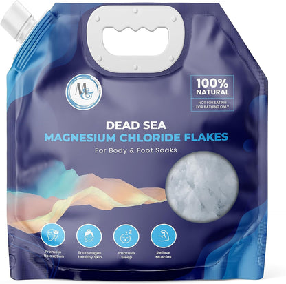 Dead Sea Magnesium Flakes Bath Salts | Premium Magnesium Supplement Bath Salts (10 Pound Big Bag)