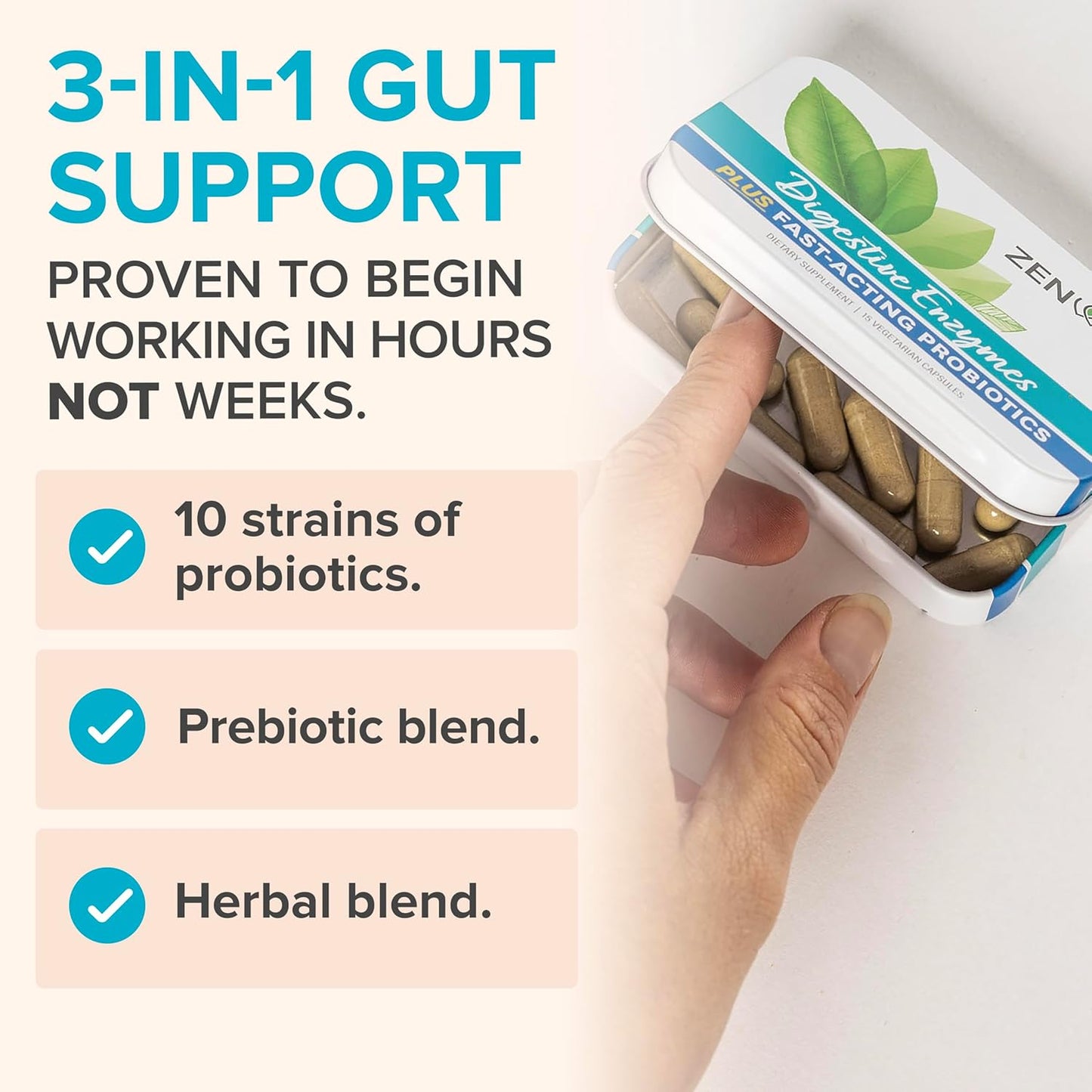 Zenwise Health Digestive Enzymes and Bromelain for Gut Health - Probiotic Multi Enzymes with Prebiotics and Probiotics for Women and Men for Digestive Health and Bloating Relief for Digestion -15 CT