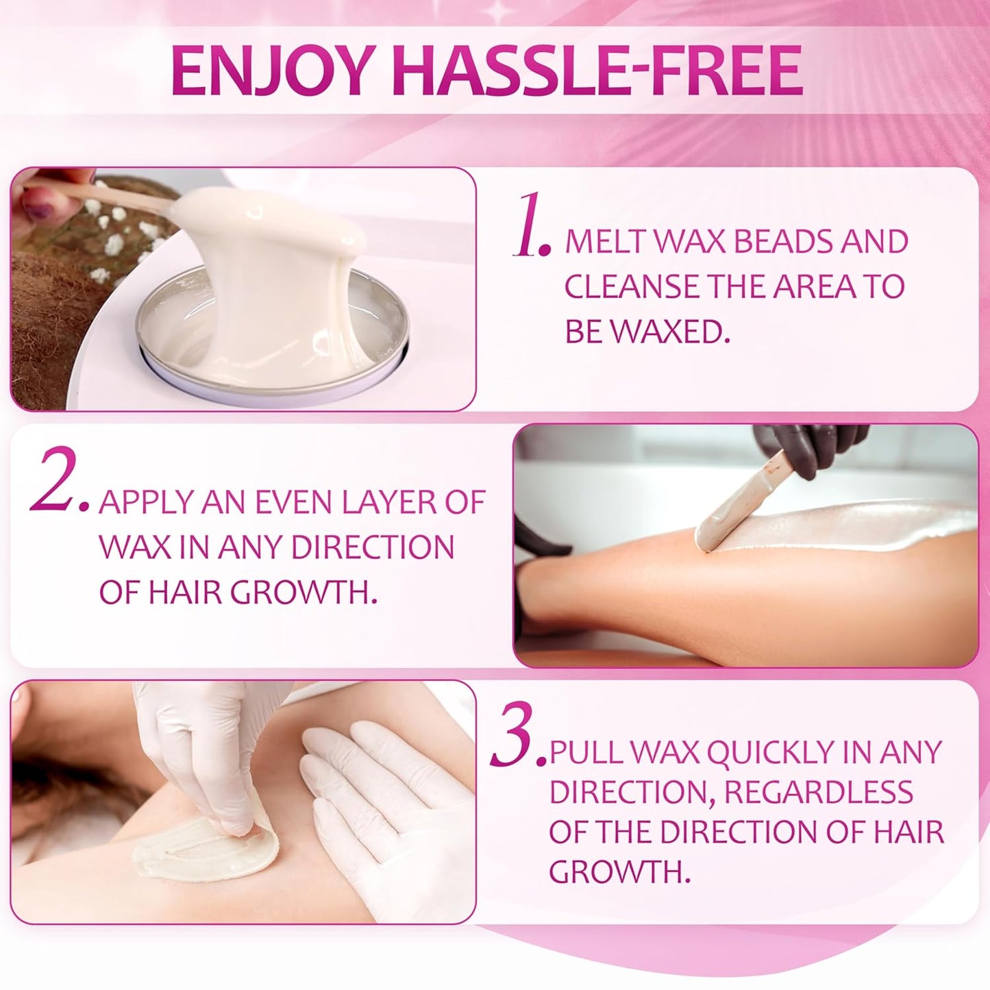 Multidirectional Coconut Wax beads for hair removal - Hypoallergenic, Gentle, and Effective for All Skin Types, Ideal for Face, Eyebrows, Bikini Area, and Brazilian Waxing - 14.1 oz