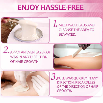 Multidirectional Coconut Wax beads for hair removal - Hypoallergenic, Gentle, and Effective for All Skin Types, Ideal for Face, Eyebrows, Bikini Area, and Brazilian Waxing - 14.1 oz