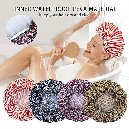 4 pcs shower caps for