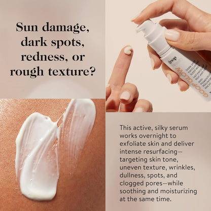 goop Beauty Sleep Milk Serum | Intense Face Exfoliator to Smooth Uneven Texture, Wrinkles, & Pores | Glycolic Acid & Hyaluronic Serum | Dark Spot Corrector | 1 fl oz