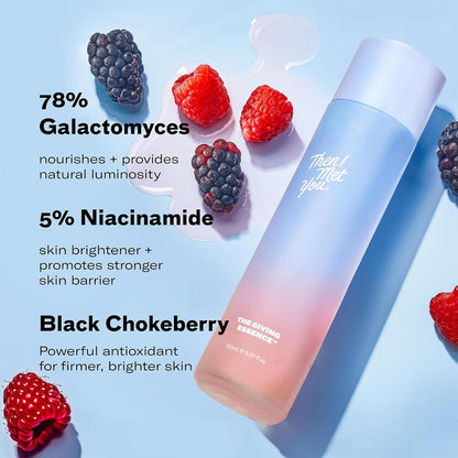 Then I Met You The Giving Essence, Hydrating and Brightening Face Treatment with Niacinamide & Fermented Ingredients, Vegan & Clean Skincare, 5.07 oz