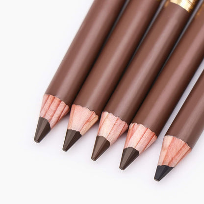 Bodermincer Eyebrow Pencil Longlasting Waterproof Durable Automaric Liner Eyebrow 5 Colors to Choose (5pcs, 5# Brown)