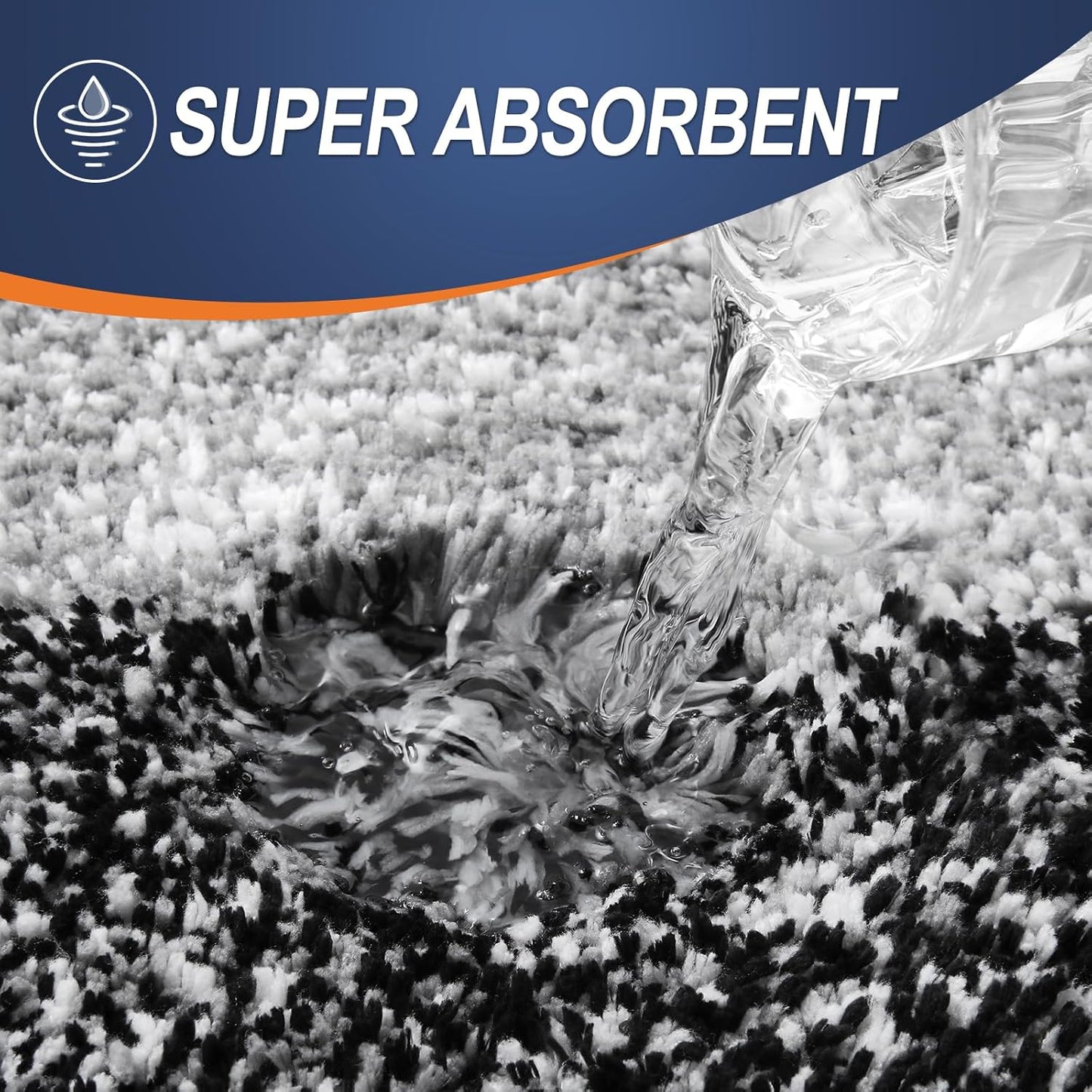 OLANLY Bathroom Rugs Mat 24x16, Extra Soft Absorbent Microfiber Bath Rugs, Rubber Backing, Quick Dry, Machine Washable Bath Mats for Bathroom Floor, Tub and Shower, Home Decor Accessories, Black