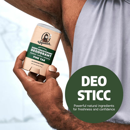 Dr. Squatch Natural Deodorant for Men - Odor-Squatching Aluminum Free - Pine Tar (2.65 oz, 3-Pack)