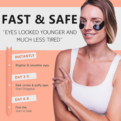 PURE SOL Hydrogel Gold Under Eye Mask - Hyaluronic Acid, Retinol - Anti-aging, Moisturizing and Hydrating - 12 Pairs | Eye Patches for Puffy eyes, Dark Circles - Gifts for Women. Gifts for Mom